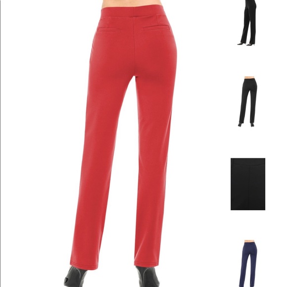 Vivcollection Pants - Used  Women's Straight Fit Long Trouser Pants red inseam 30